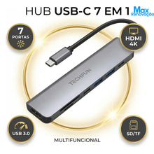 Carregar imagem no visualizador da galeria, Hub Adaptador USB-C 7 em 1 HDMI 4K Alumínio Premium

