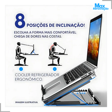 Carregar imagem no visualizador da galeria, Base Cooler Notebook Dual Fan 17 Ergonômica com Cooler Duplo
