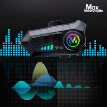 Carregar imagem no visualizador da galeria, Intercomunicador Bluetooth V10 para Capacete – Som Hi-Fi, Redução de Ruído e LED RGB
