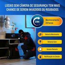 Carregar imagem no visualizador da galeria, Camera de Segurança IP Wi-Fi 360° com Visão Noturna FullHD - Bivolt
