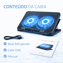 Carregar imagem no visualizador da galeria, Base Cooler Notebook Dual Fan 17 Ergonômica com Cooler Duplo
