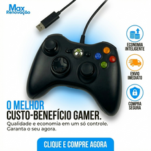 Carregar imagem no visualizador da galeria, Controle Gamer Joystick Compatível Xbox 360 E Pc Notebook Com Fio Usb Plug Play Zero Delay Vibração
