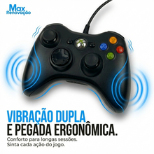 Carregar imagem no visualizador da galeria, Controle Gamer Joystick Compatível Xbox 360 E Pc Notebook Com Fio Usb Plug Play Zero Delay Vibração
