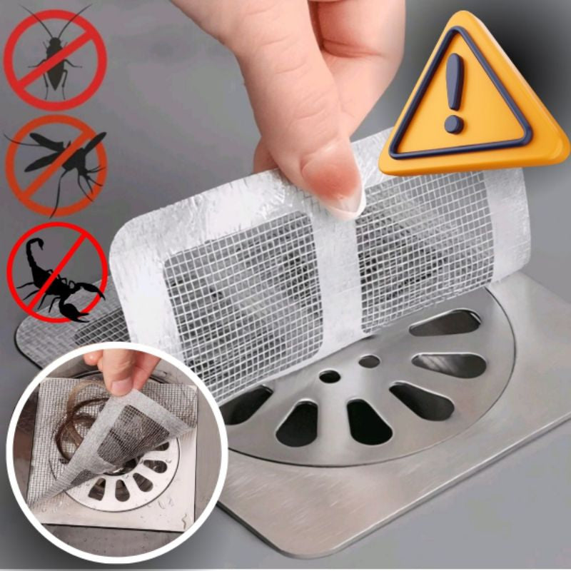 Pacote com 10 Telas Protetoras para Ralos com Adesivo Descartável