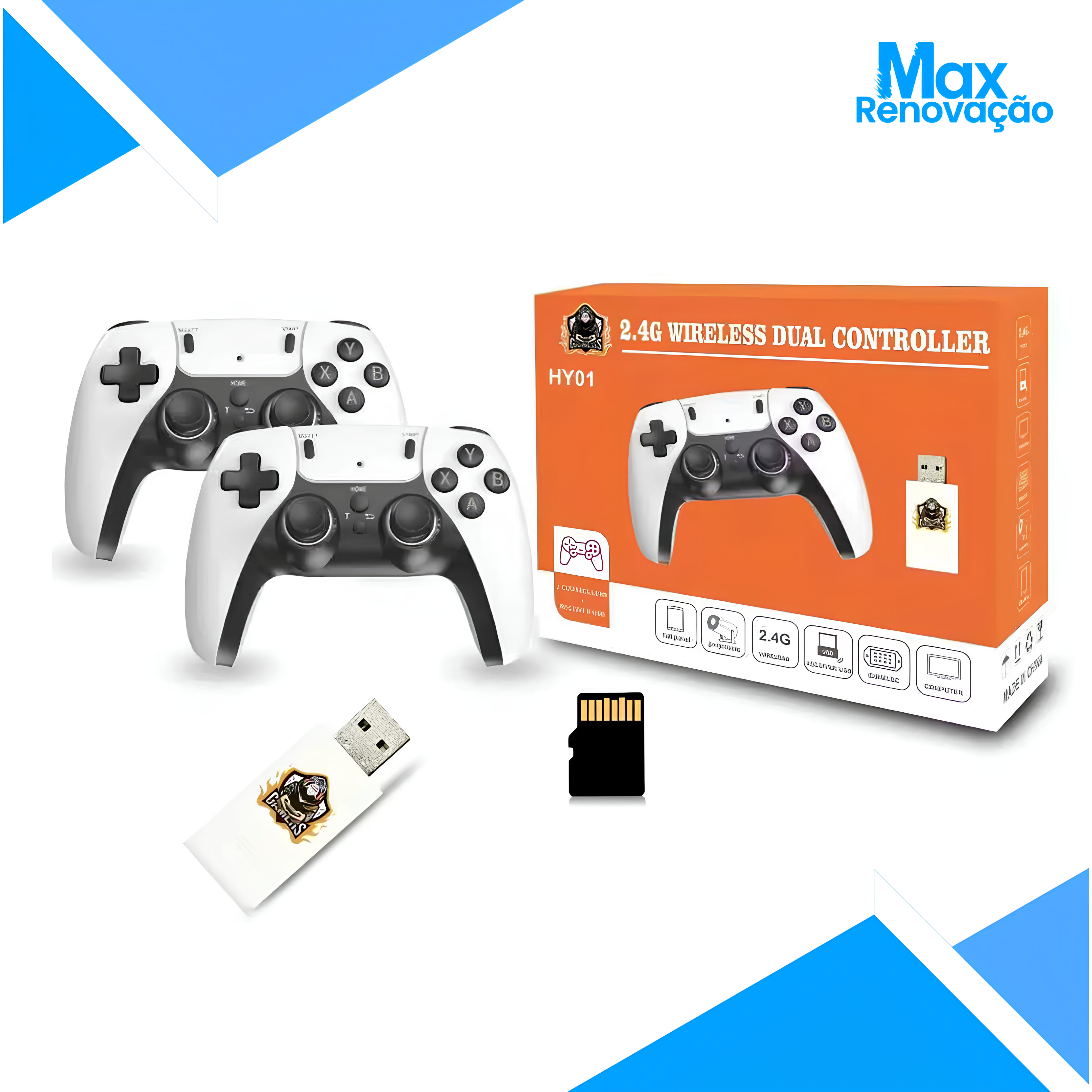 Adaptador Videogame Game Stick M15 Hdmi Retrô 2 Controles Branco 127/220v