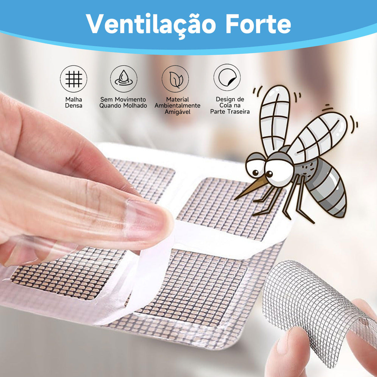 Pacote com 10 Telas Protetoras para Ralos com Adesivo Descartável