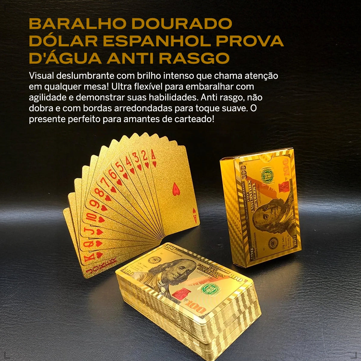 Baralho Dóllar a Prova D´Água Dourado