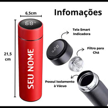 Carregar imagem no visualizador da galeria, Garrafa Térmica Digital Vermelha Personalizada Max Renovação
