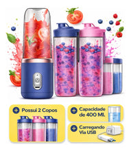 Carregar imagem no visualizador da galeria, Mini Liquidificador Portatil Mixer Shakeira 400ml 2 Copos
